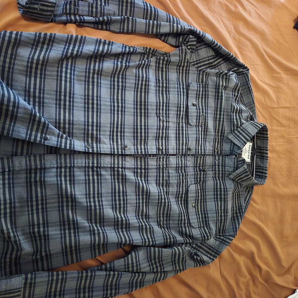 Poncho Plaid Shirt in Blue and Black